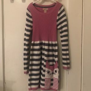 Cute little girl sweater animal pocket dress sz 7